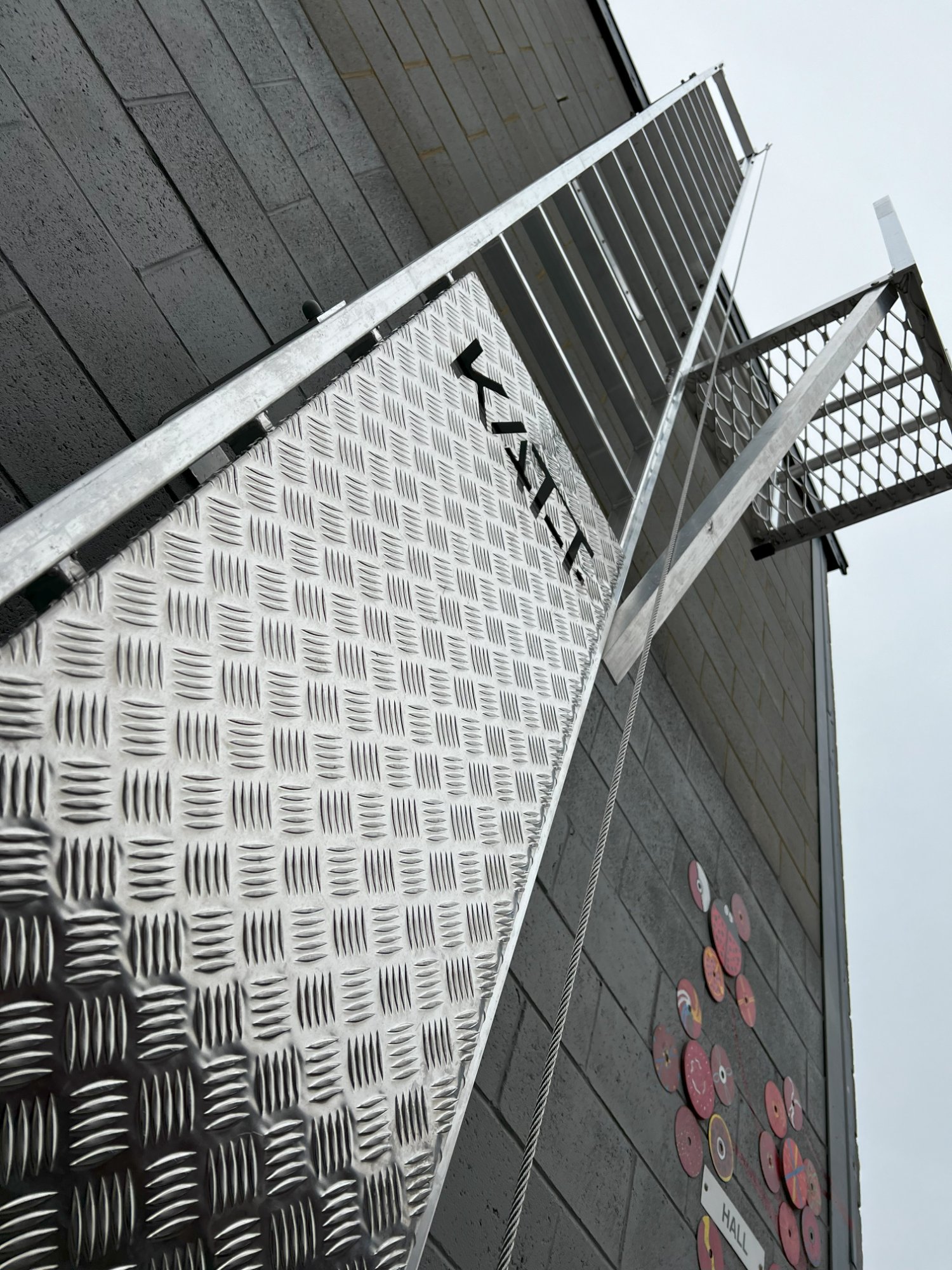 KATT access ladder close-up on school building