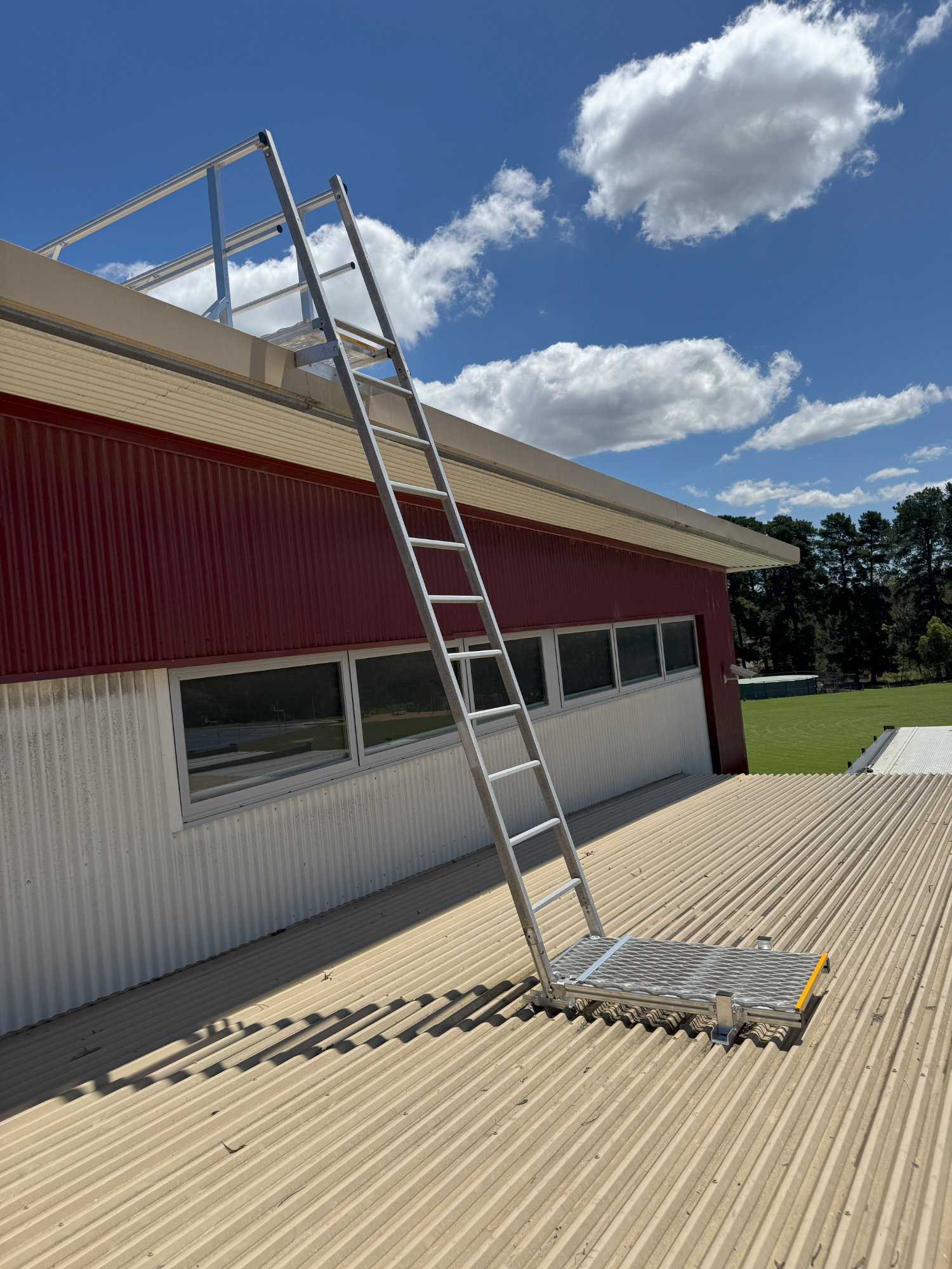 KATT roof access ladder installation on school building